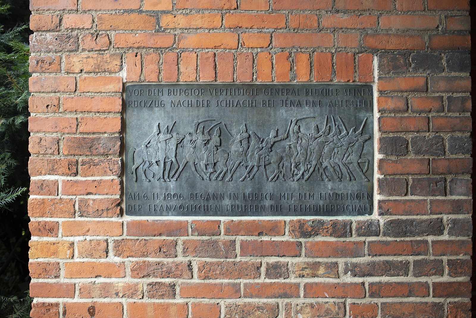 Gedenktafel zur Schlacht bei Lübeck 1806 (Foto: Kunst@SH/Jan Petersen, 2021)